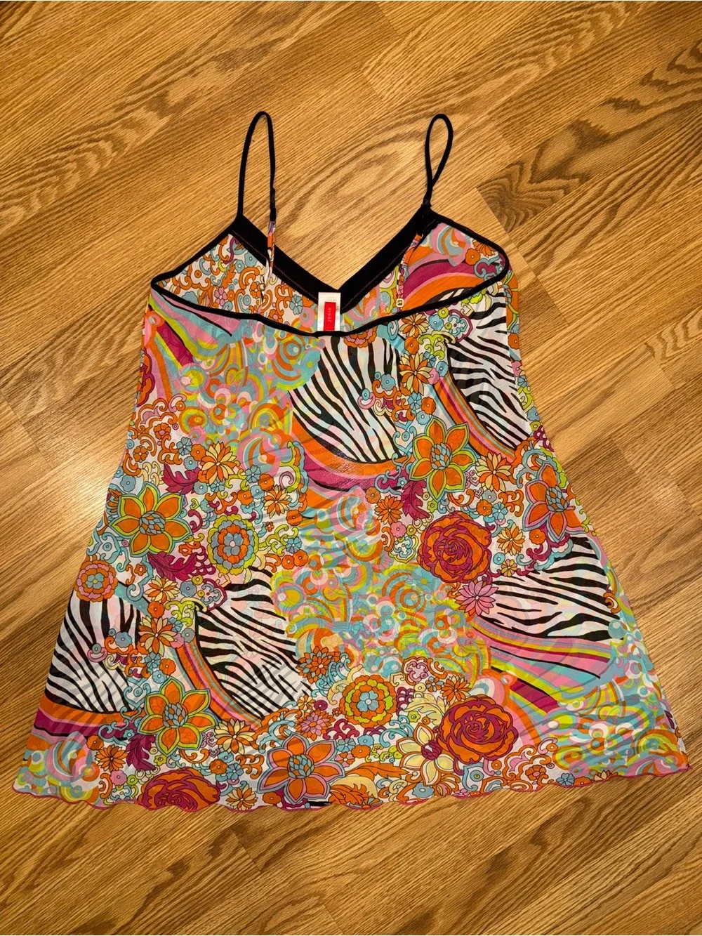 Josie by Natori Sheer Print Chemise Slip nightgown